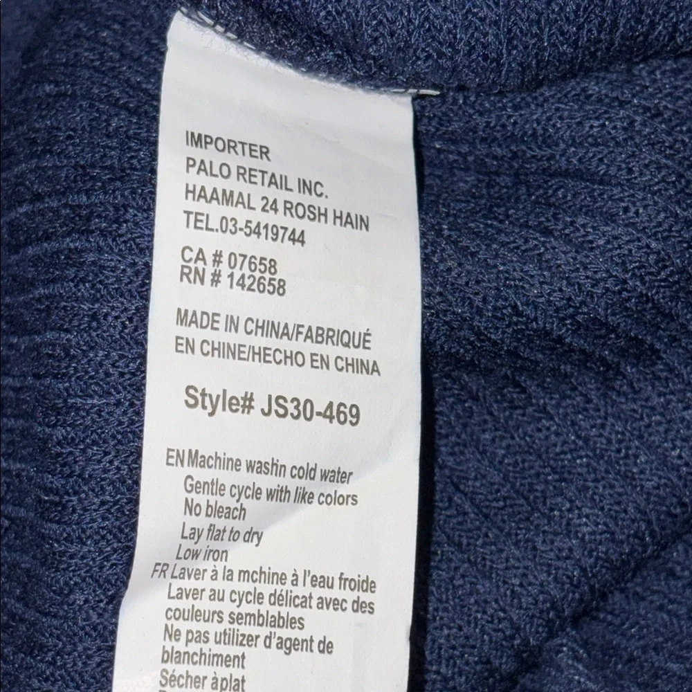 Revamped Elegant Navy Blue ripped sweater Long sleeve dress, BNWT size XL - Picture 8 of 8